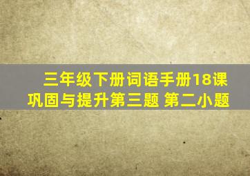 三年级下册词语手册18课巩固与提升第三题 第二小题